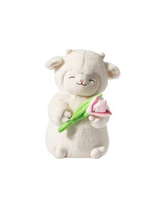 Lamb Baa Series Warm White Lamb Plush Toy (with Tulip)