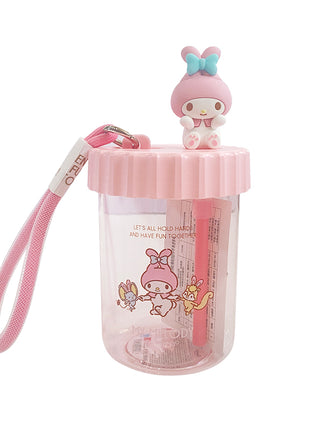 Sanrio characters Plastic Bottle with Straw and Strap (520mL)(My Melody)