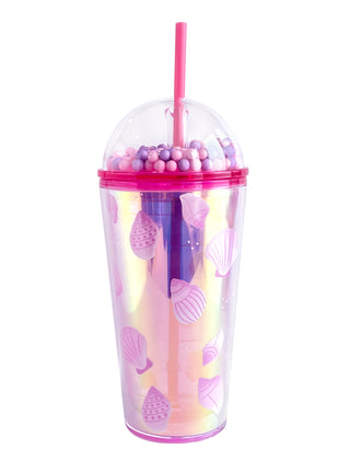 Sweet Funk Double Wall Plastic Tumbler with Straw (600mL)(Shells)