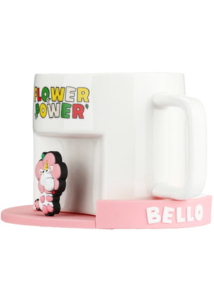 Daisy Minions Collection Ceramic Cup with Cartoon Coaster (390mL) (Pink)
