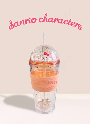 Hello Kitty Fun Party Collection Plastic Bottle with Straw 600mL