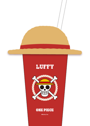 One Piece Classic Collection Hat Plastic Tumbler with Straw (640mL, Red)