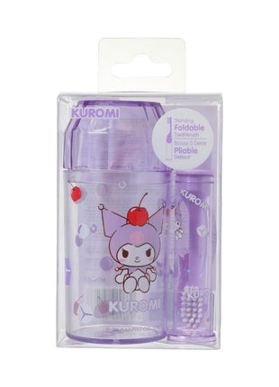 Sanrio characters Colorful Summer Collection Toothbrush & Bathroom Cup (Kuromi)