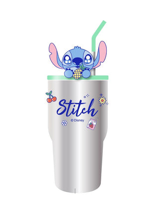 Disney Stitch Dinner Party Collection Pineapple Double Wall Steel Tumbler with Straw 900mL (Stitch)