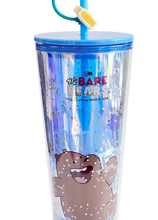 We Bare Bears Seaside Music Festival Double Wall Plastic Tumbler with Straw (800mL)(Grizz)