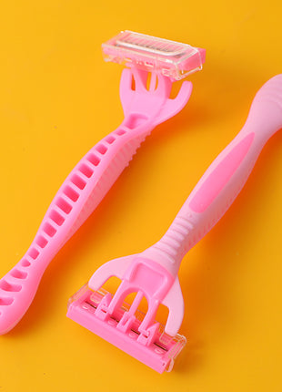Pink Handle 5-Ply Stainless Steel Women's Razor (5 Pieces)