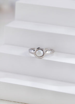 S925 Silver Pearl Ring Necklace D0451/J0329