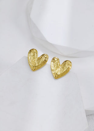 S925 Silver K Gold Rock Earrings E10005