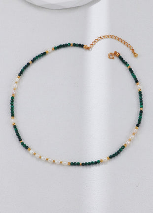 S925 Silver Malachite Pearl Bracelet SL0107