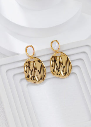 S925 Silver White Shell Earrings CE0306