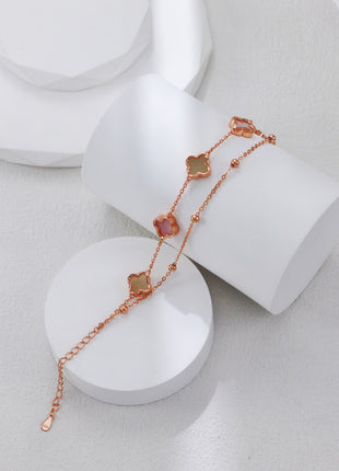 S925 Silver Jade Clover Bracelet SL0118-2