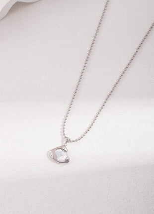 Silver White Pearl Skirt Necklace D0379