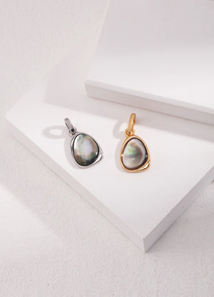 Sterling Silver Black Pearl Pendant D0383