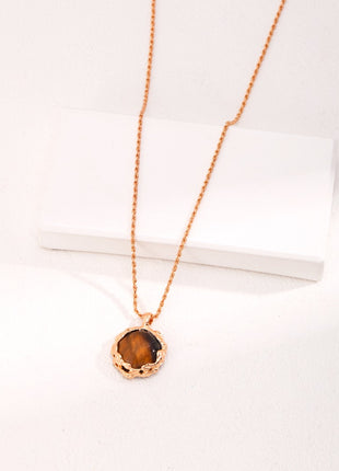 Hand - carved Tiger's Eye Pendant D0457