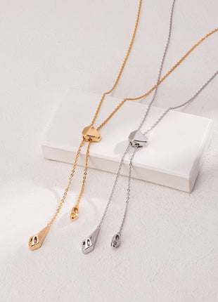 Sterling silver adjustable pearl necklace D0465