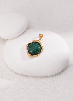 Sterling silver malachite pendant D0452-2