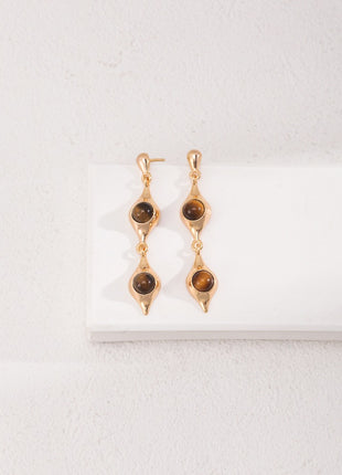 Sterling silver tiger eye earrings E01109-2