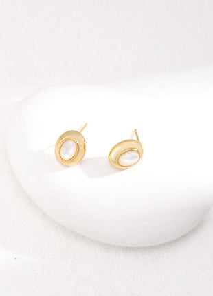 Sterling silver mother-of-pearl stud earrings E01133-2