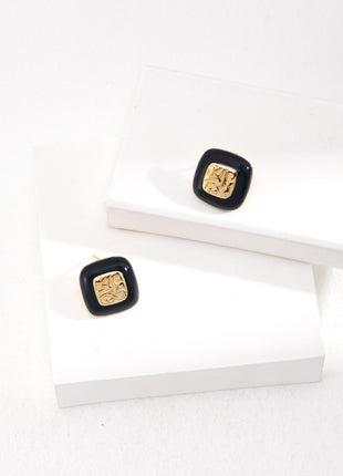 Sterling silver enamel stud earrings E01130
