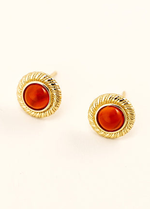 Sterling silver agate stud earrings E01086-2