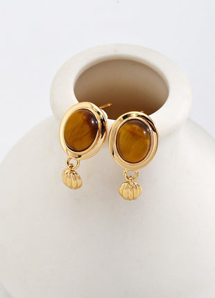 Sterling silver tiger eye earrings E01136-2