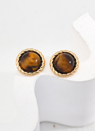 Sterling silver tiger eye earrings E01137-2