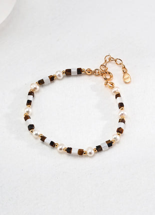 Sterling silver tiger eye bracelet SL0133-2