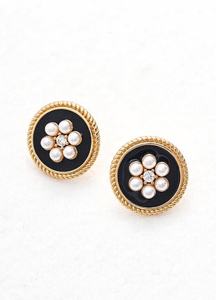 Sterling silver imitation pearl earrings E01175-2