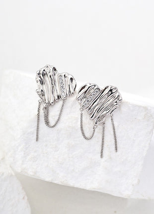 S925 Silver Heart Zircon Earrings E01225