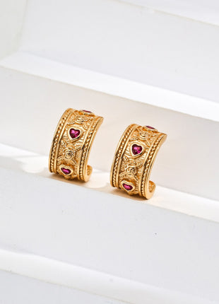 S925 Silver Heart Zircon Earrings E01214