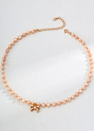 S925 Silver Natural Pearl Necklace D0583-2
