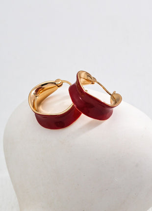 S925 Silver Red Glaze Earrings E01205-2