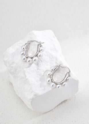 S925 Silver Imitation Pearl Earrings E01215