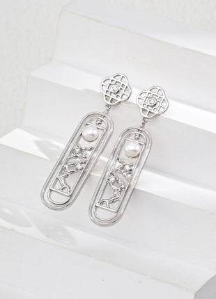 S925 Silver Pearl Zircon Earrings E01249