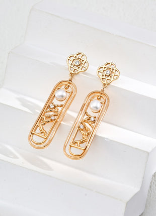 S925 Silver Pearl Zircon Earrings E01249
