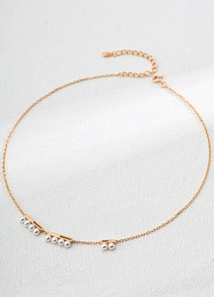 S925 Silver Imitation Pearl Necklace D0603