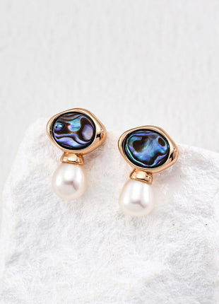 S925 Silver Pearl Scallop Earrings E01273