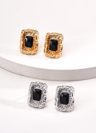 S925 Silver Retro Black Glaze Earrings E01267