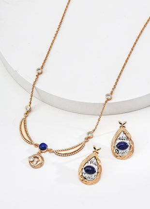 S925 Silver Lapis Zircon Necklace D0609-2