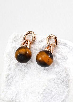 S925 Silver Tiger Eye Earrings E01288-2