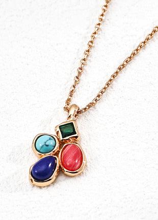 S925 Silver Lapis Zircon Necklace D0633-2
