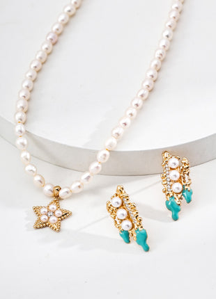 S925 Silver Imitation Pearl Earrings E01257-2
