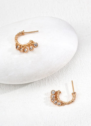 S925 Silver Vintage Zircon Earrings E01326-2