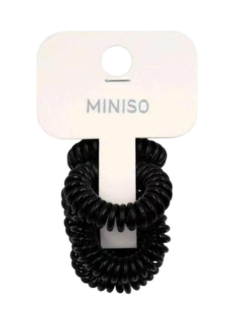 3.5 Black Spiral Hair Ties (6pcs)2