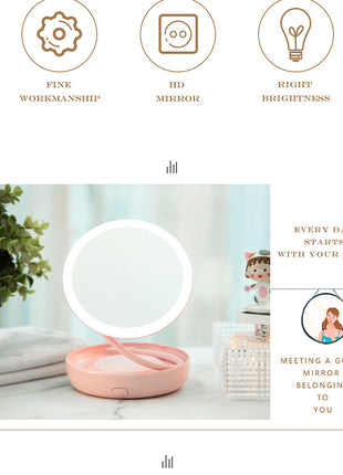 360¡ã Rotating LED Table Mirror2