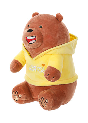 We Bare Bears Plush Toy With Hoodie(Grizzly)