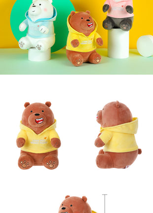 We Bare Bears Plush Toy With Hoodie(Grizzly)