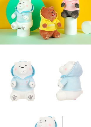 We Bare Bears Plush Toy With Hoodie(Ice-Bear)
