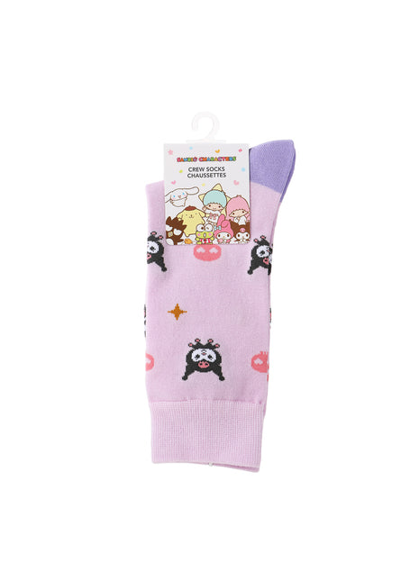 Sanrio characters Full Print Crew Socks (Kuromi)