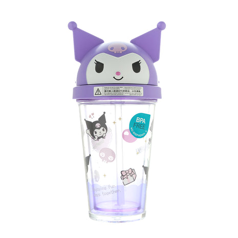 Sanrio Characters Plastic Water Bottle with Straw (320mL)